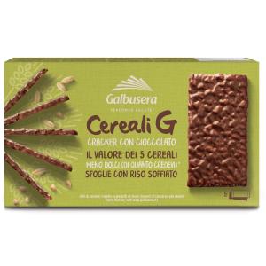 Snack Galbusera - Cereali G -  Con riso soffiato ricoperto di cioccolato - 150 g