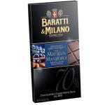 Tavoletta Cioccolato Fondente 70% - Baratti & Milano - Mirtillo e Mandorla - 75 gr