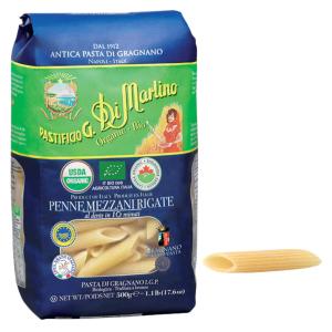 Pasta Di Martino Bio - Pasta Corta Biologica - Penne Mezzani Rigate N° 142  - Pacco da 500 g