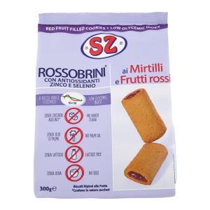 Biscotti Rossobrini - Senza Zucchero - 300 g - Ai Mirtilli e Frutti Rossi