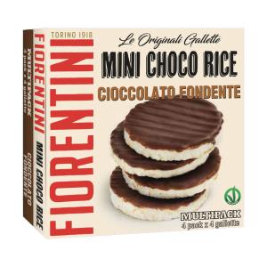 Mini Gallette Riso - Fiorentini - Gallette Ricoperte Cioccolato Fondente - 4 x 16g